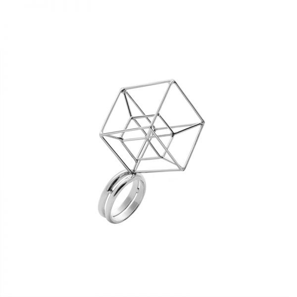 Каблучка з срібла Hypercube