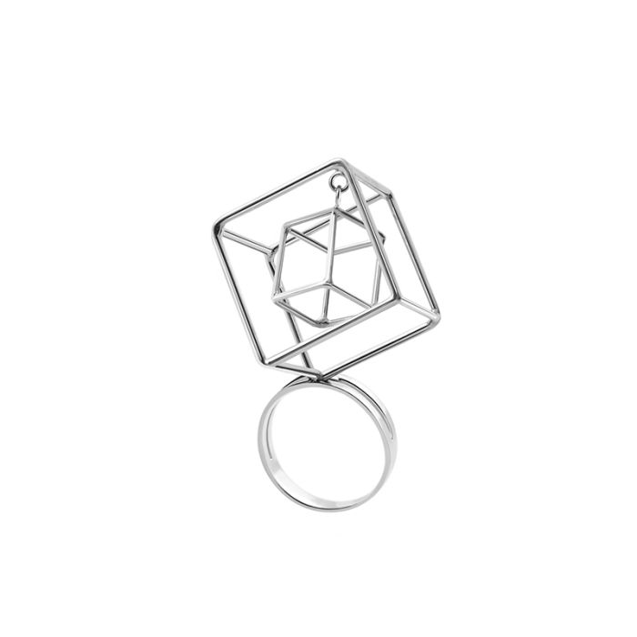 Каблучка з срібла Hypercube Dinamic
