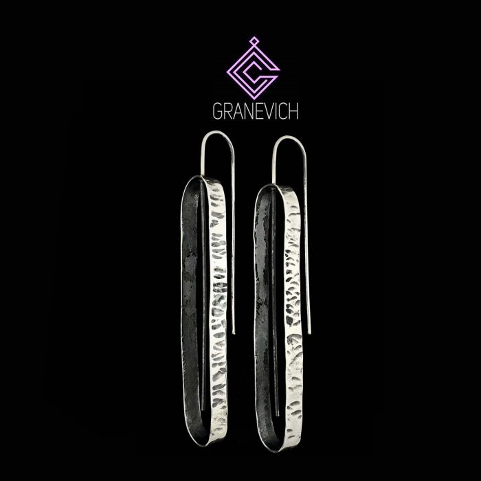 Сережки "Гіпноз". Срібло, оксидування